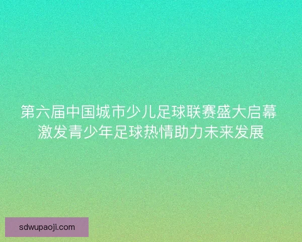 第六届中国城市少儿足球联赛盛大启幕 激发青少年足球热情助力未来发展 第六届中国城市少儿足球联赛盛大启幕 激发青少年足球热情助力未来发展