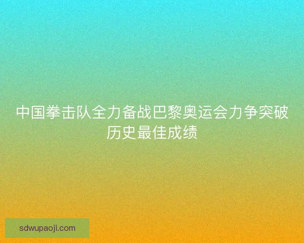 中国拳击队全力备战巴黎奥运会力争突破历史最佳成绩 中国拳击队全力备战巴黎奥运会力争突破历史最佳成绩