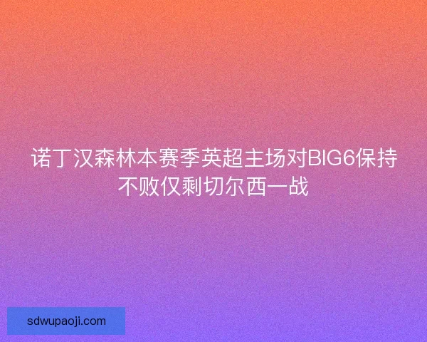 诺丁汉森林本赛季英超主场对BIG6保持不败仅剩切尔西一战 诺丁汉森林本赛季英超主场对BIG6保持不败仅剩切尔西一战